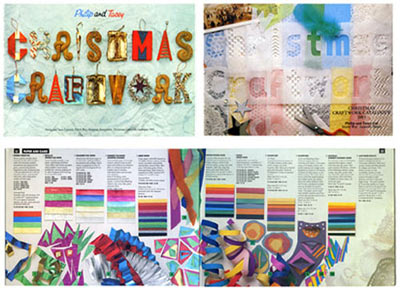 sample covers and pages for- Chistmas Craftwork Catalogues.